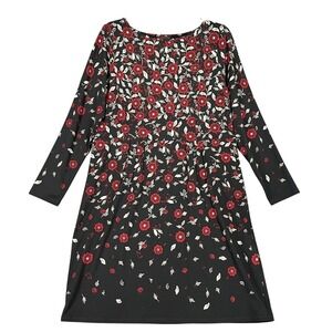 J Jill Dress Womens M Long Sleeve Stretch Wearever Ditzy Floral Party Chic